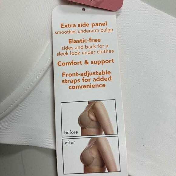 WARNER’S, Simply Perfect, Underwire Bra, 40D, White, Smoothes Underarm Bulge, - Picture 7 of 11